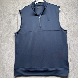 Dunning Men's Navy‎ 1/4 Zip Golf Vest Size Medium Lightweight Pullover